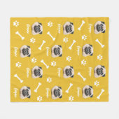 Franse buldog, geel gepersonaliseerd huisdier fleece deken (Voorkant (Horizontaal))