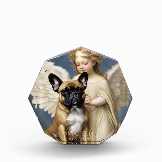 Franse buldog gepersonaliseerd gedenkteken fotoblokken (Voorkant)
