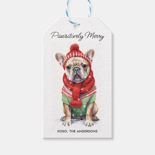 Franse buldog gepersonaliseerd Hondenliefhebber ke Cadeaulabel (Voorkant)