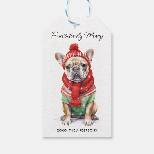 Franse buldog gepersonaliseerd Hondenliefhebber ke Cadeaulabel (Achterkant)