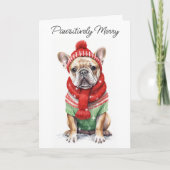 Franse buldog gepersonaliseerd Hondenliefhebber ke Feestdagen Kaart (Voorkant)