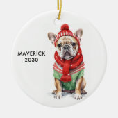 Franse buldog gepersonaliseerd Hondenliefhebber ke Keramisch Ornament (Voorkant)