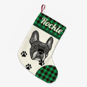 Franse buldog gepersonaliseerd kleine kerstsok (Voorkant (Hangend))
