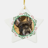 Franse buldog gepersonaliseerde hand tekening keramisch ornament (Achterkant)