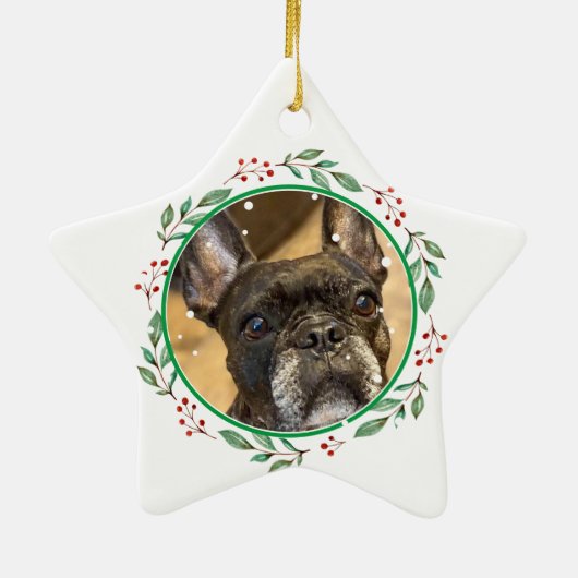 Franse buldog gepersonaliseerde hand tekening keramisch ornament (Achterkant)