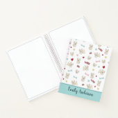 Franse buldog harten met een poot van een dwerghon notitieboek (Binnen)