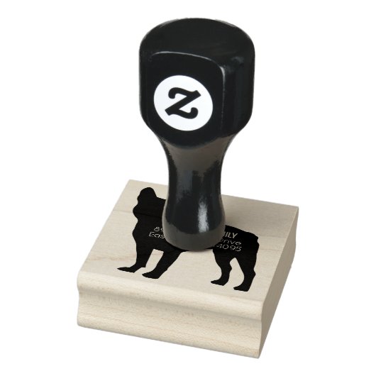 Franse buldog hond adres stempel (Stempel)