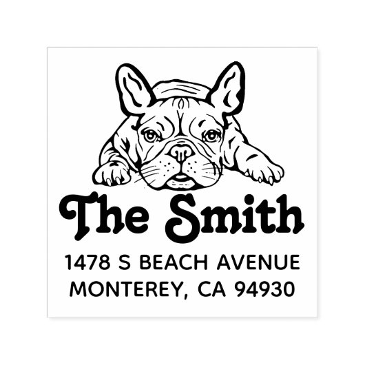 franse buldog hond eigenaar cadeau retour zelfinktende stempel (Design)