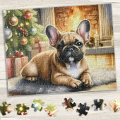Franse buldog hond feestelijke puppy kerst legpuzzel
