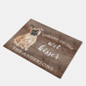 Franse buldog hond gepersonaliseerde deur mat (Schuin)