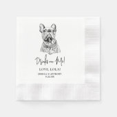 Franse buldog hond gepersonaliseerde Drinken op mi Servet (Voorkant)