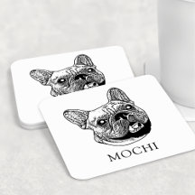 Franse buldog hond gepersonaliseerde hand tekening