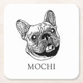 Franse buldog hond gepersonaliseerde hand tekening kartonnen onderzetters (Voorkant)
