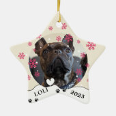 Franse buldog hond gepersonaliseerde hand tekening keramisch ornament (Achterkant)