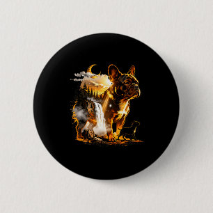 Franse buldog huilt naar de maan meme 90s dier ronde button 5,7 cm