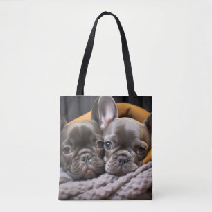 Franse buldog huisdier schoonheid warme knuffel vr tote bag