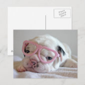 Franse Buldog in de Glazen van het Hart Briefkaart (Voorkant / Achterkant)