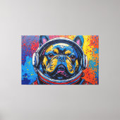 FRANSE BULDOG IN DE RUIMTE 4 CANVAS AFDRUK (Voorkant)