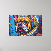 FRANSE BULDOG IN DE RUIMTE 6 CANVAS AFDRUK (Voorkant)
