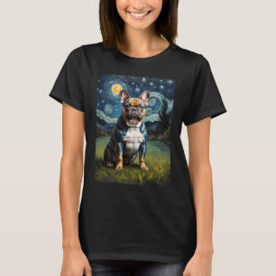 Franse buldog in de Sterrennacht, Edvard Munch T-shirt