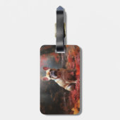 Franse buldog in herfst laat Herfst inspireren Bagagelabel (Achterkant verticaal)