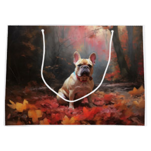 Franse buldog in herfst laat Herfst inspireren Groot Cadeauzakje