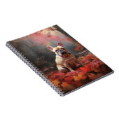 Franse buldog in herfst laat Herfst inspireren Notitieboek (Rechterzijde)