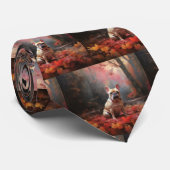 Franse buldog in herfst laat Herfst inspireren Stropdas (Opgerold)