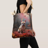 Franse buldog in herfst laat Herfst inspireren Tote Bag (Dichtbij)