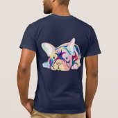 Franse buldog in kleuren t-shirt (Achterkant)