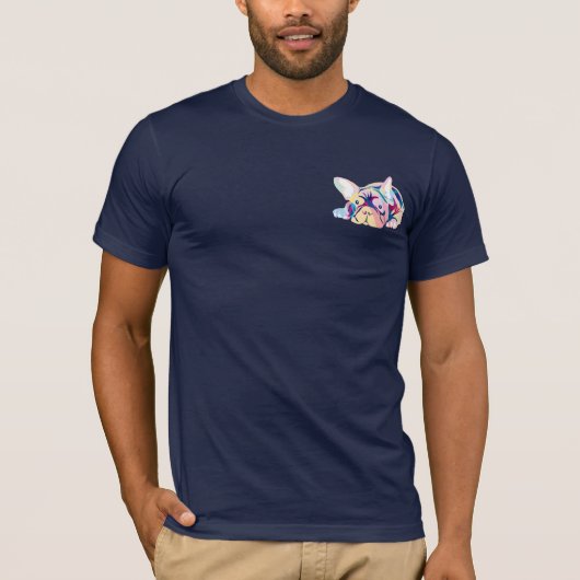 Franse buldog in kleuren t-shirt (Voorkant)