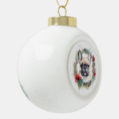 Franse buldog kerst krans feestelijke pup keramische bal ornament (Links)