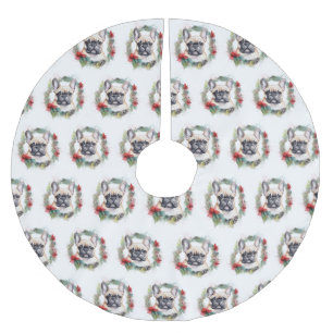 Franse buldog kerst krans feestelijke pup kerstboom rok