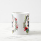 Franse buldog kerst krans feestelijke pup koffiemok (Center)