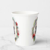 Franse buldog kerst krans feestelijke pup papieren bekers (Rechts)