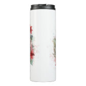 Franse buldog kerst krans feestelijke pup thermosbeker (Achterkant)