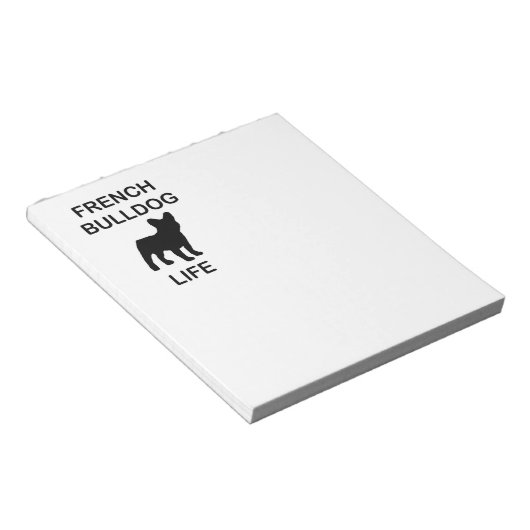 franse buldog leven notitieblok (Schuin)