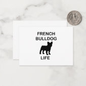 franse buldog leven notitiekaartje (Voorkant / Achterkant in situ)