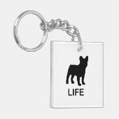 franse buldog leven sleutelhanger (Voorkant Links)