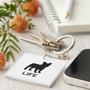 franse buldog leven sleutelhanger