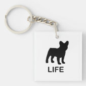 franse buldog leven sleutelhanger (Voorkant)