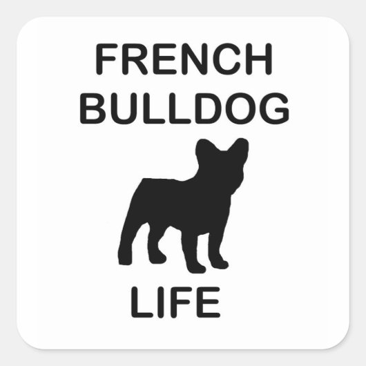 franse buldog leven vierkante sticker (Voorkant)