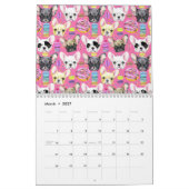 Franse buldog macaron patroon kalender (Mar 2027)