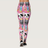 Franse buldog macaron patroon leggings (Achterkant)