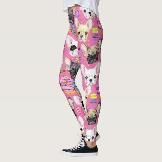Franse buldog macaron patroon leggings (Links)