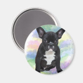 Franse buldog mam waterkleur olie schilderij kunst magneet (Voorkant / Achterkant)