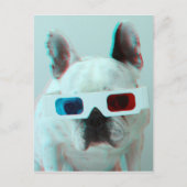 Franse Buldog met 3D Glazen Briefkaart (Voorkant)