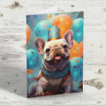 Franse buldog met ballonnen verjaardag kaart<br><div class="desc">Dit ontwerp kan op het gebied worden gepersonaliseerd dat door de foto en/of tekst te veranderen wordt verstrekt. Of het kan worden aangepast door te klikken deze Sjabloon personaliseert en dan de klik te kiezen om verdere optie aan te passen en de kleur van de achtergrond te schrappen of te...</div>