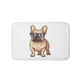 Franse buldog met bril badmat (Voorkant)