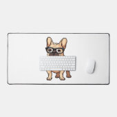 Franse buldog met bril bureaumat (Keyboard & Muis)